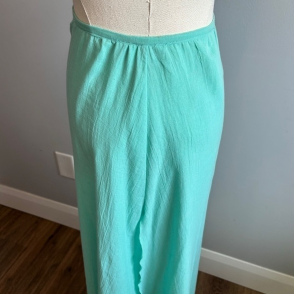 Linda Lundstrom Women's Vintage Mint Green Flowy Layered Maxi Skirt, SZ 12 - Picture 6 of 8